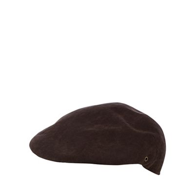 The Collection Brown moulded flat cap